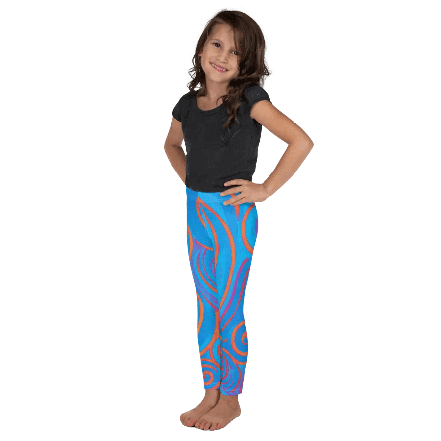 Funky Blue Dreams Liquid Tie-Dye Kid's and Toddler's Leggings product image (7)