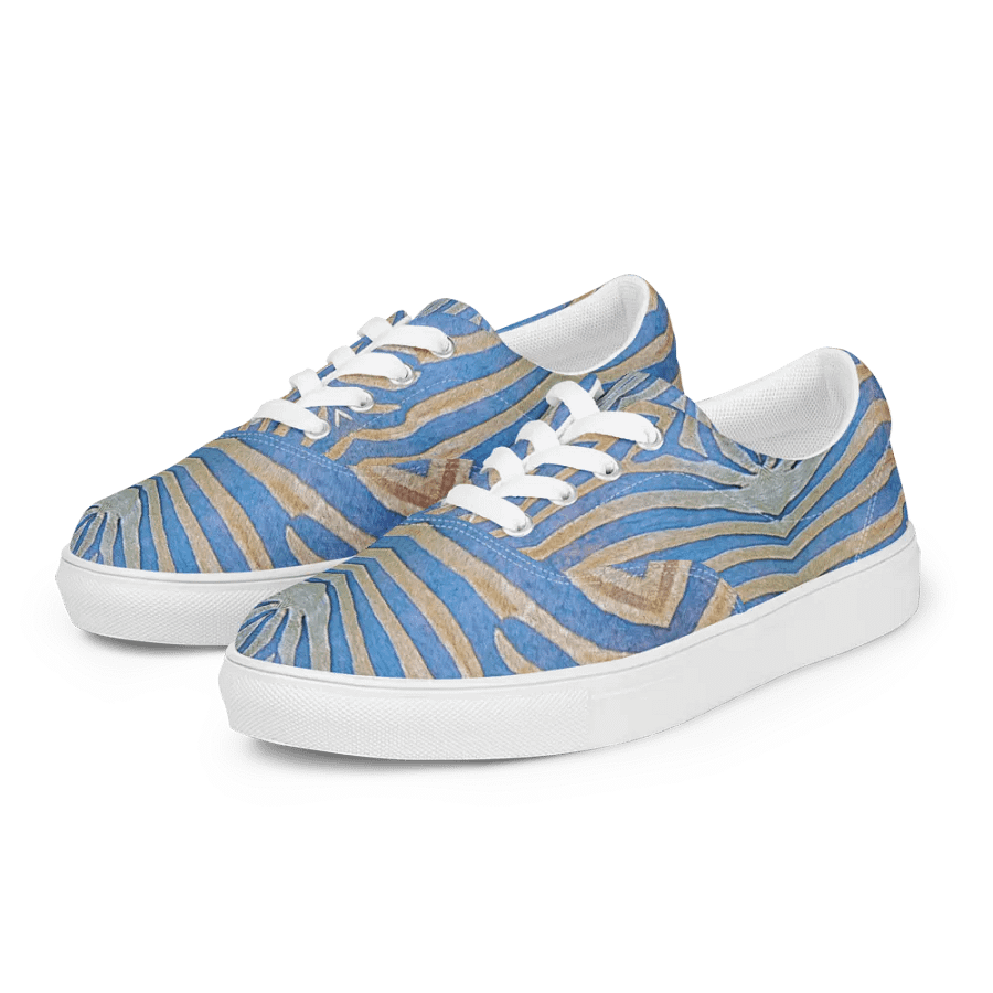 Zebra stripes in dove blue Canvas Shoes product image (3)