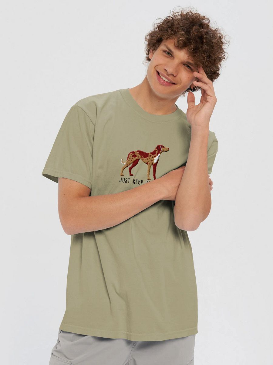 Just Keep Treeing T-Shirt(Embroidered) of a Catahoula Leopard Dog(Red Leopard) product image (13)