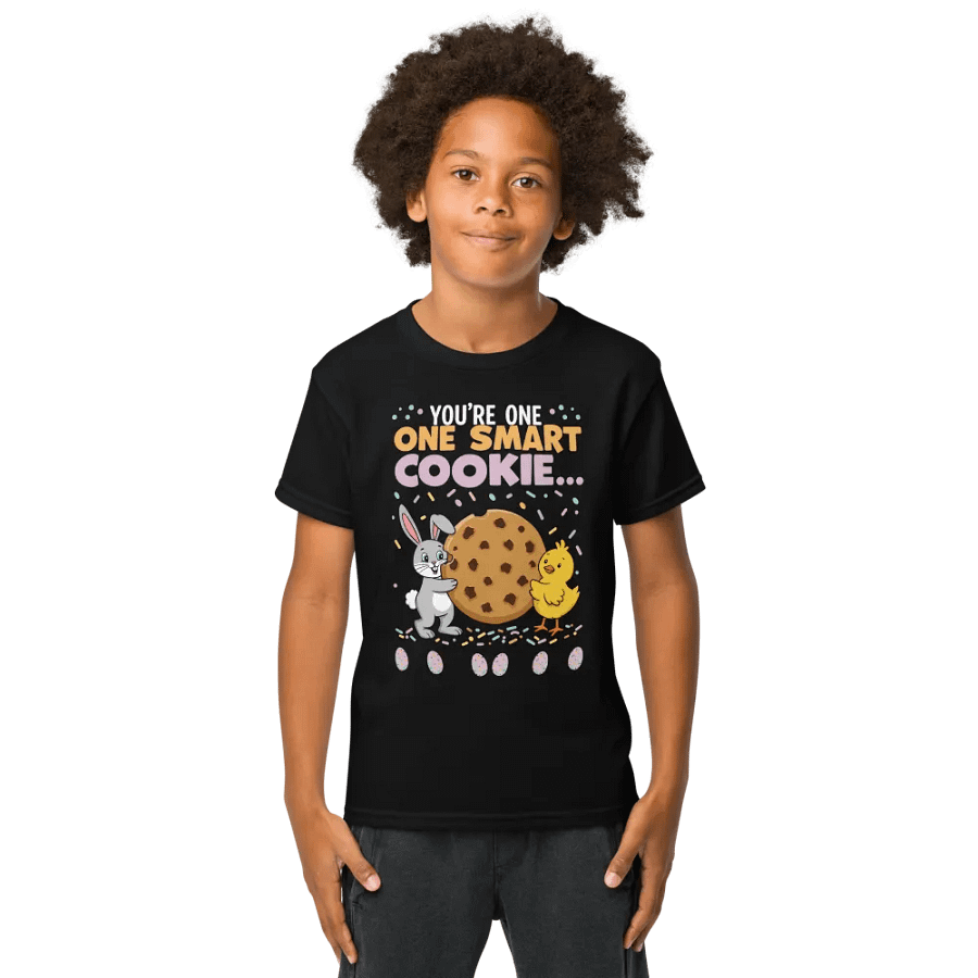 You're One Smart Cookie Easter T-Shirt – Cute Bunny & Chick Design product image (1)