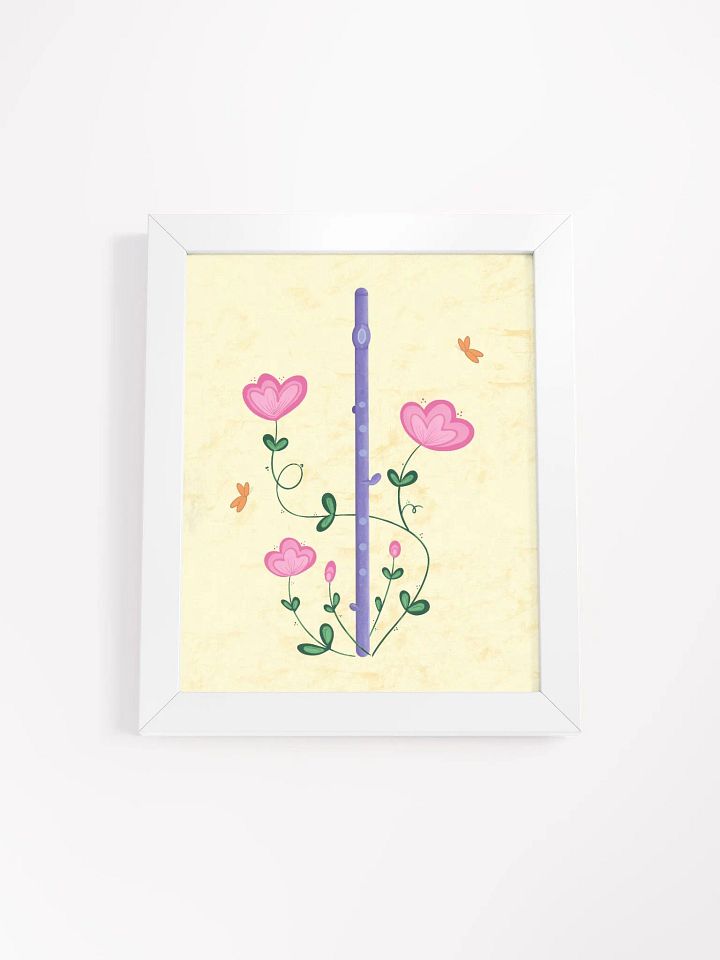 Flute with Whimsical Pink Flowers Poster product image (1)