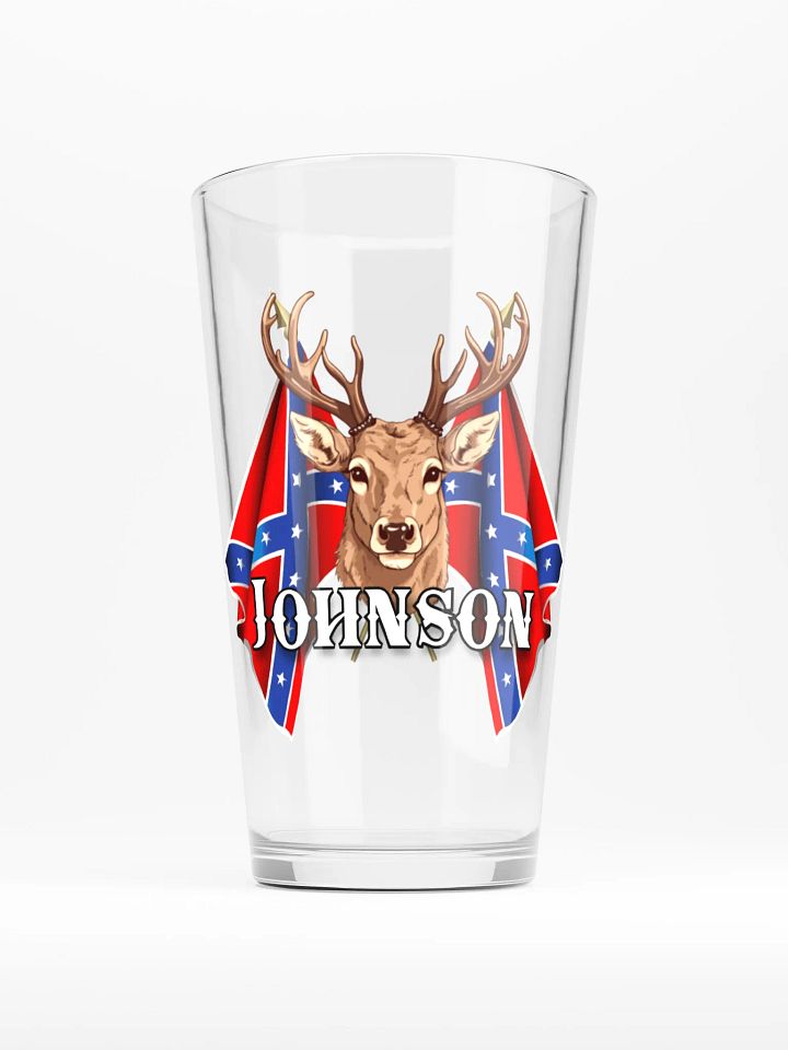 "Johnson" Last Name Rebel Redneck Deer - Shaker Pint Glass product image (1)