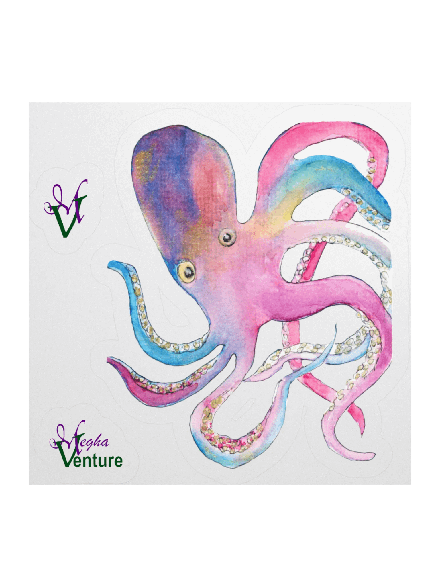 Rainbow Octopus Sticker product image (2)