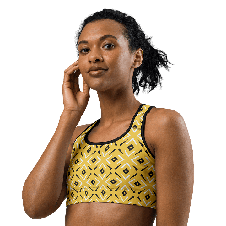 Lemon Lattice Geometric Print Sports Bra product image (2)