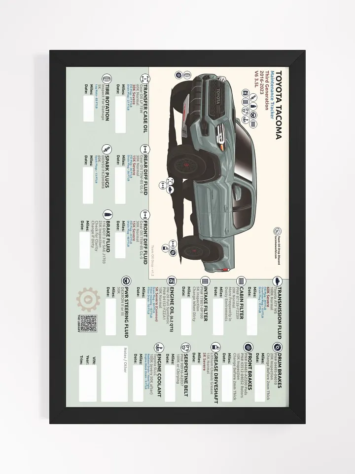 3RD GEN MAINTENANCE TRACKER V1.2 - Lunar (FRAMED) product image (2)