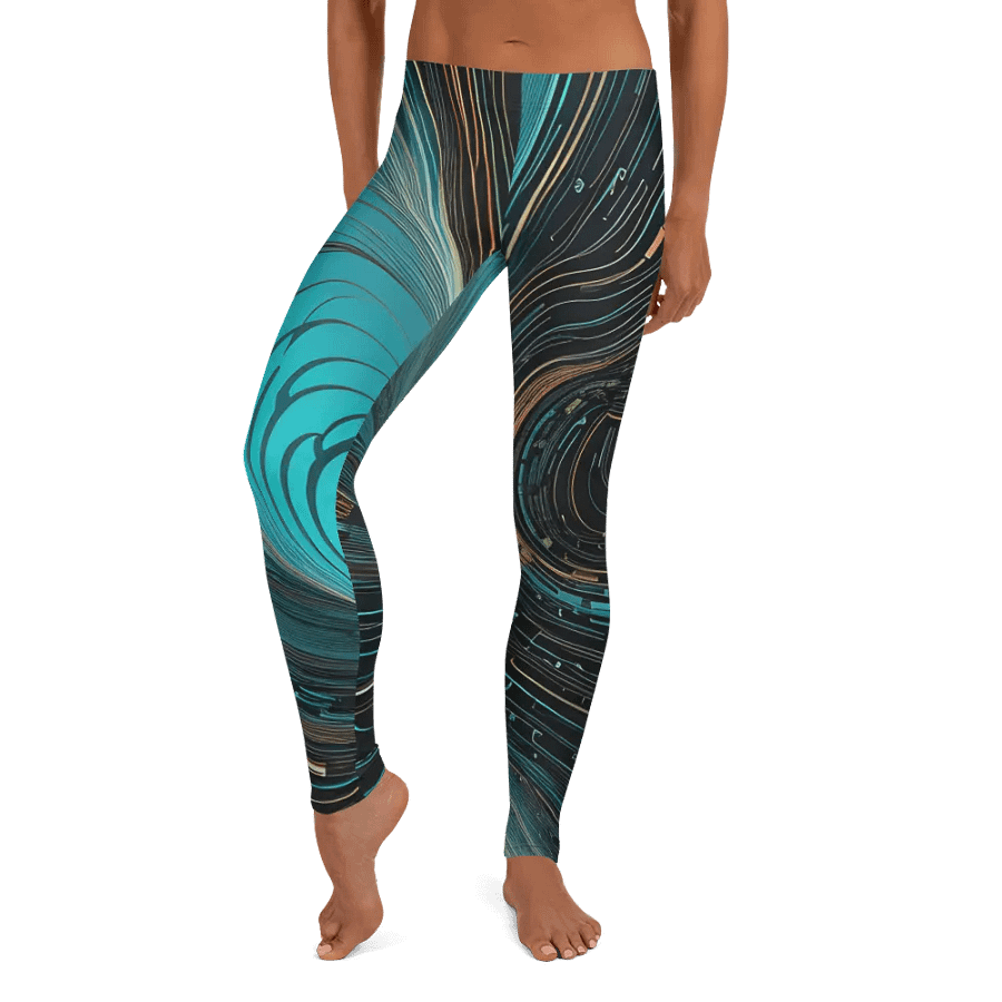 Abstract Psychedelic Neon Blue Motion All-Over Print Leggings product image (10)