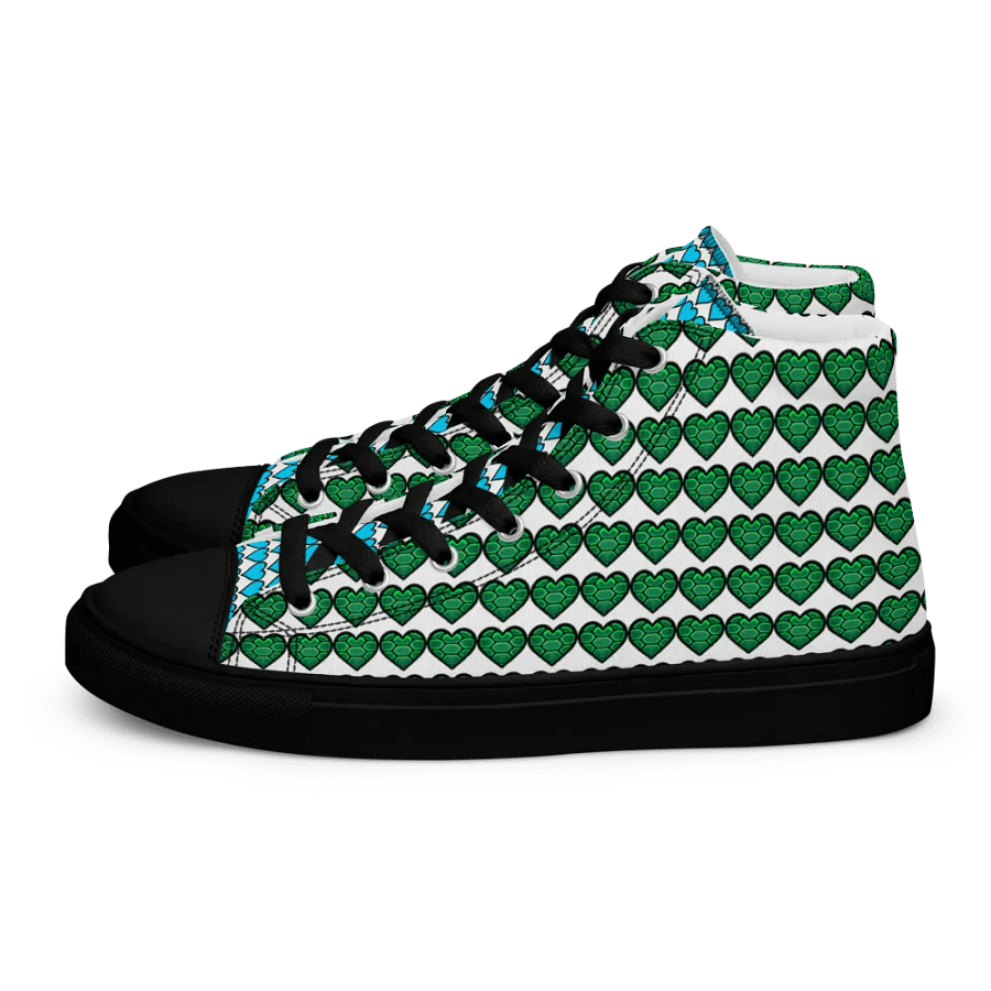 Ninja Teal Heart Women's High Top Canvas Shoes product image (4)