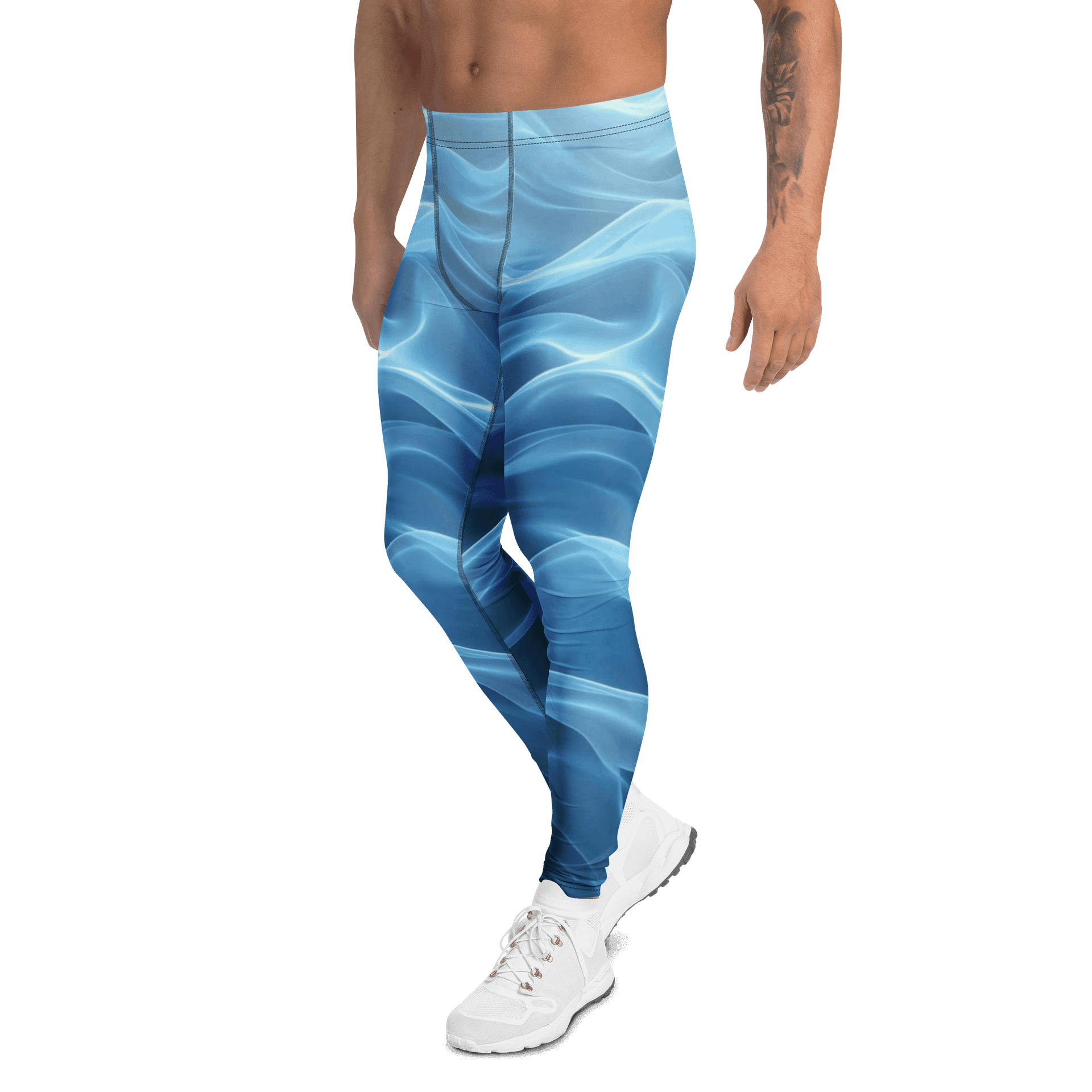 Ocean Wave Flow Print Men's Leggings product image (4)