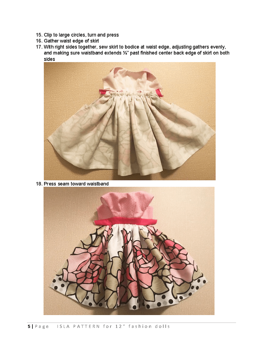 Isla sewing pattern for 12" fashion dolls product image (3)