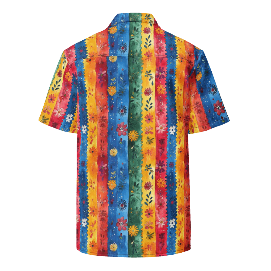 Jagged Stripe Floral Pattern-Seamless Papel Picado Hawaiian Shirt product image (2)