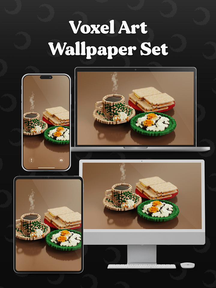 Nostalgic mornings 🌙 Voxel art wallpapers product image (2)