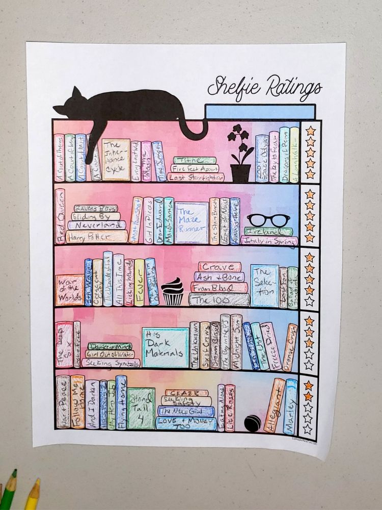 Shelfie Ratings Book Tracker, Printable Bookcase Journal Log with 7 Themes product image (2)