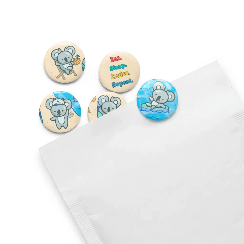 Eat Sleep Cruise Repeat! Beach Koala Pin Set product image (5)