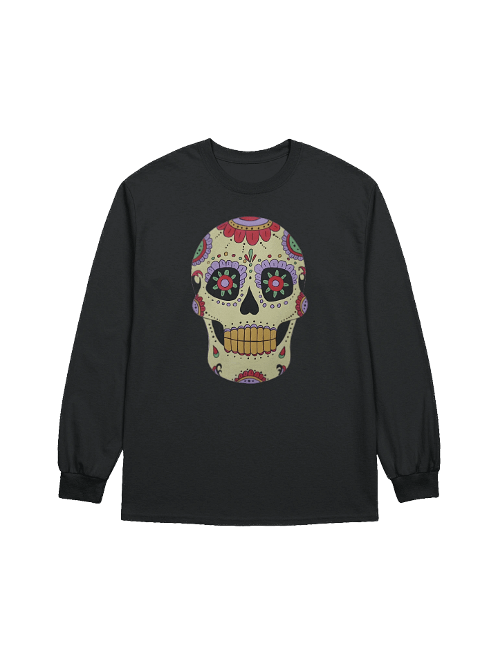 Calavera Sugar Skull (art by Dina R.) - acrylic painting picture -Cotton Long Sleeve T-Shirt product image (8)