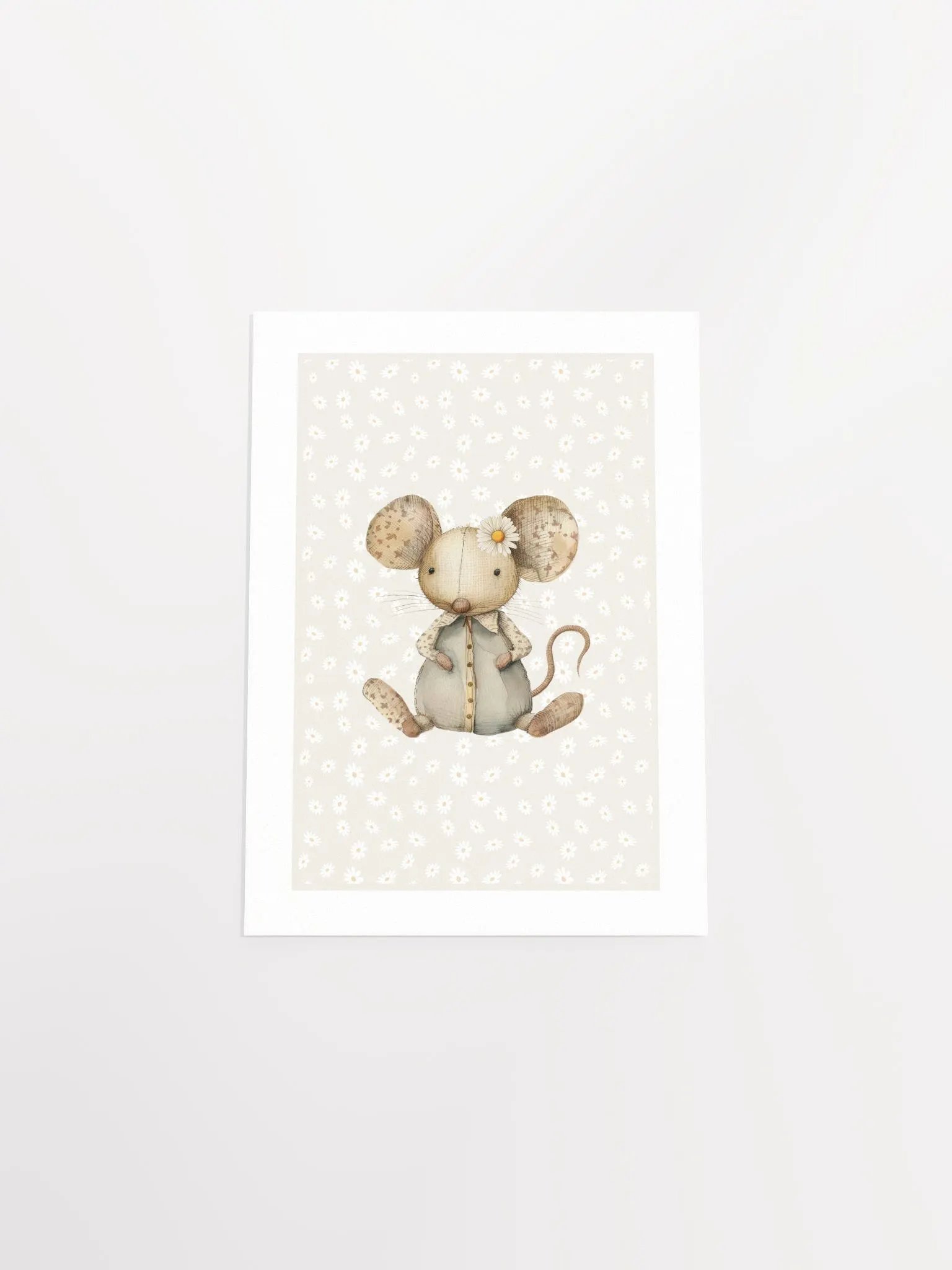 Boho Daisy and Mouse Nursery Print product image (5)