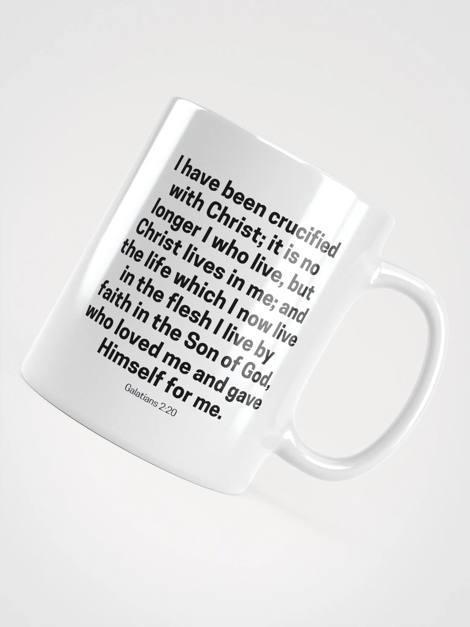 I Have Been Crucified With Christ; It Is No Longer I Who Live Galatians 2:20 White Glossy Mug 11/15/20oz product image (4)