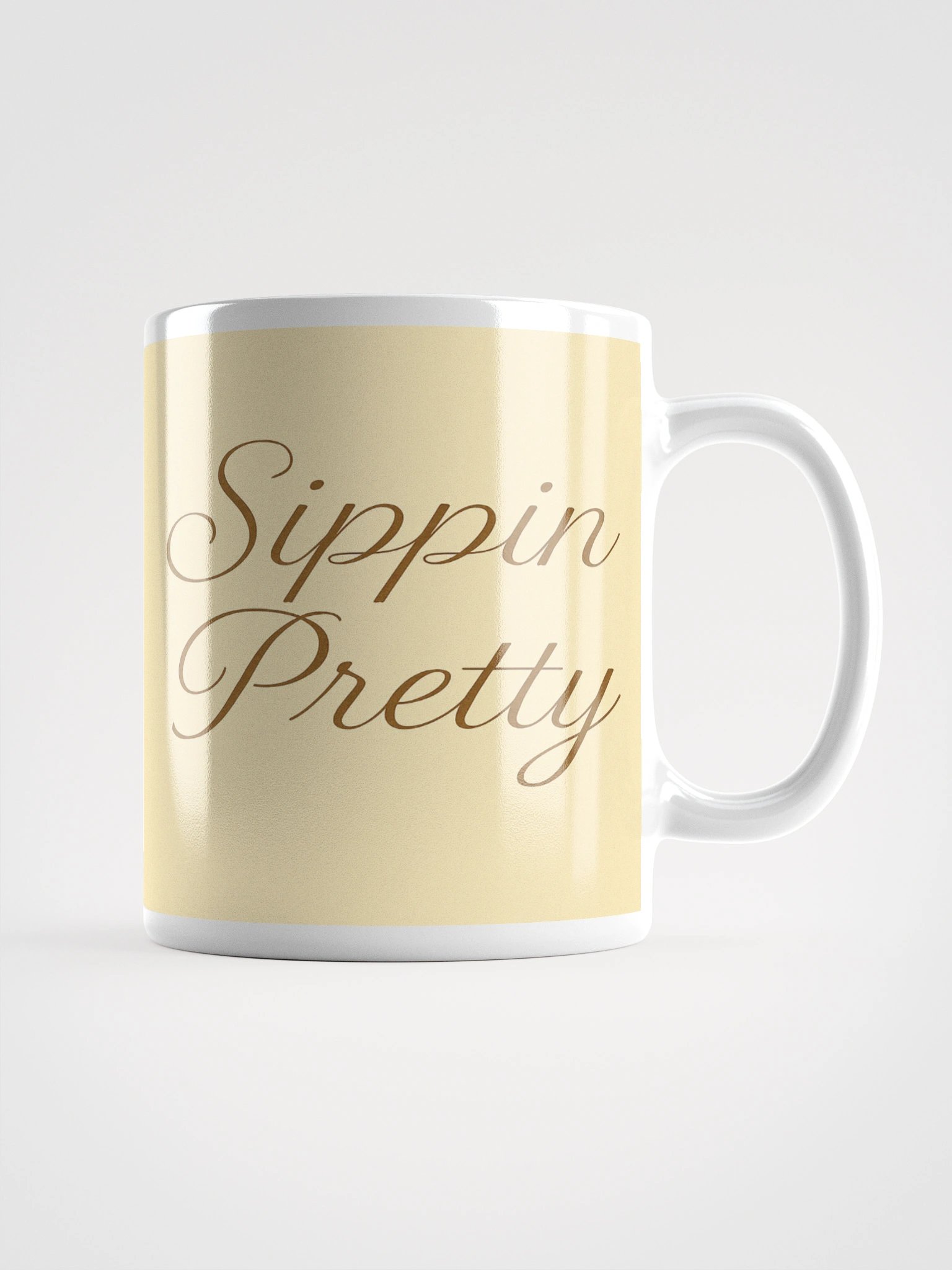 Sippin Pretty Yellow White Glossy Mug product image (1)