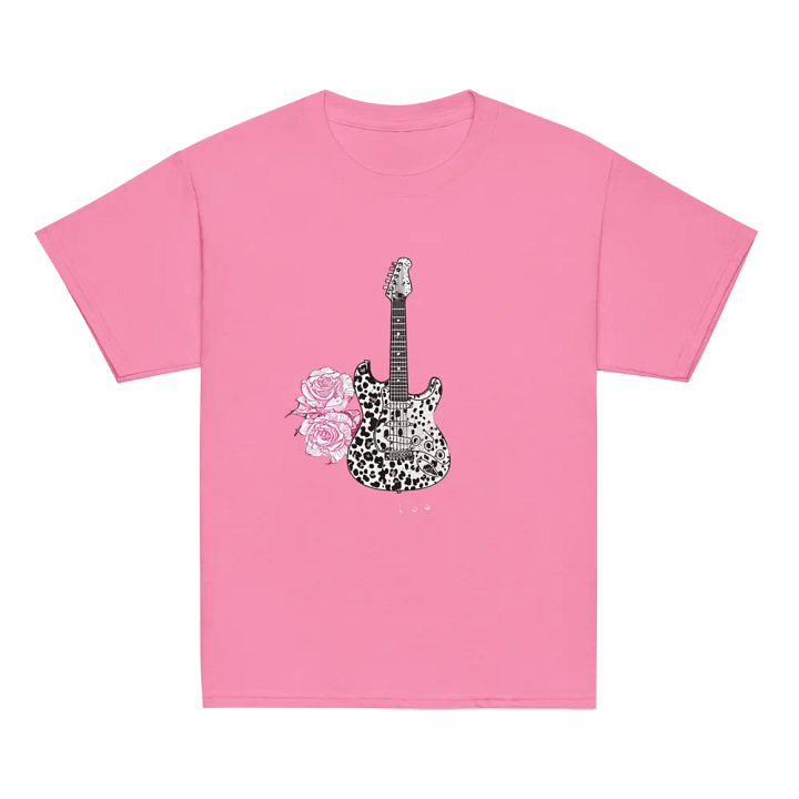 Cow Print Electric Guitar and Roses Youth Tee product image (1)