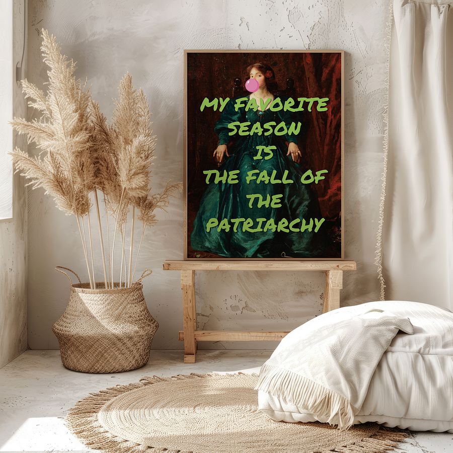 MY FAVORITE SEASON IS THE FALL OF THE PATRIARCHY Alter Vintage Art Feminist Poster product image (6)