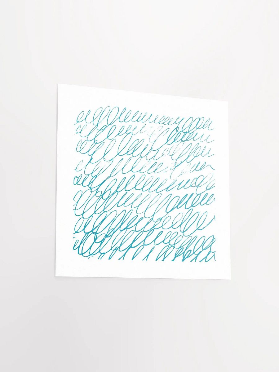 Turquoise Scribble Abstract Line Art Print product image (11)