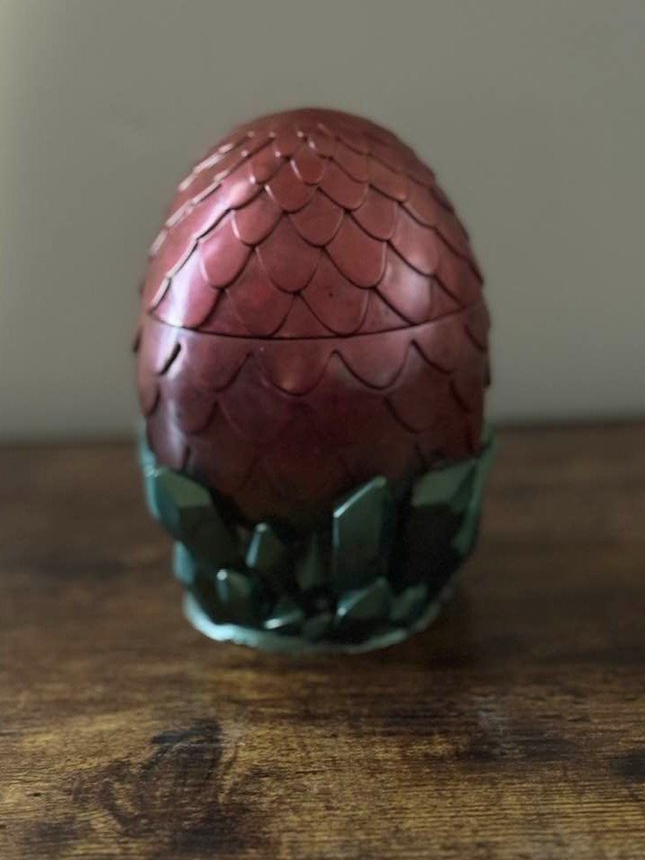 Resin Dragon Egg Trinket Jar – Two-Tone Fantasy Keepsake product image (1)