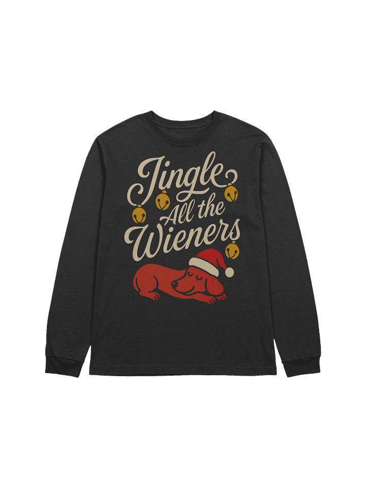 “Jingle All the Wieners” Festive Dachshund Long-Sleeve Tee product image (1)