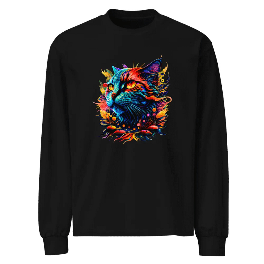 [Trippy Cat] Unisex Premium Heavyweight Long Sleeve Shirt product image (1)