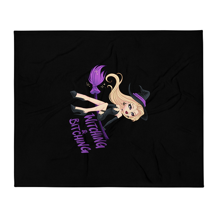 witching & bitching black throw blanket product image (2)