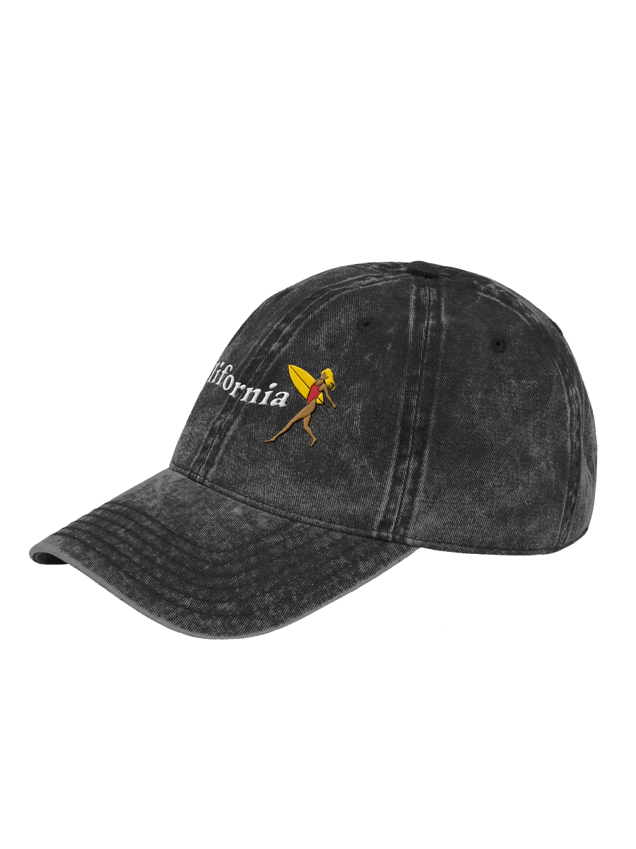 California Surfer Girl Embroidery Vintage Denim Hat product image (10)