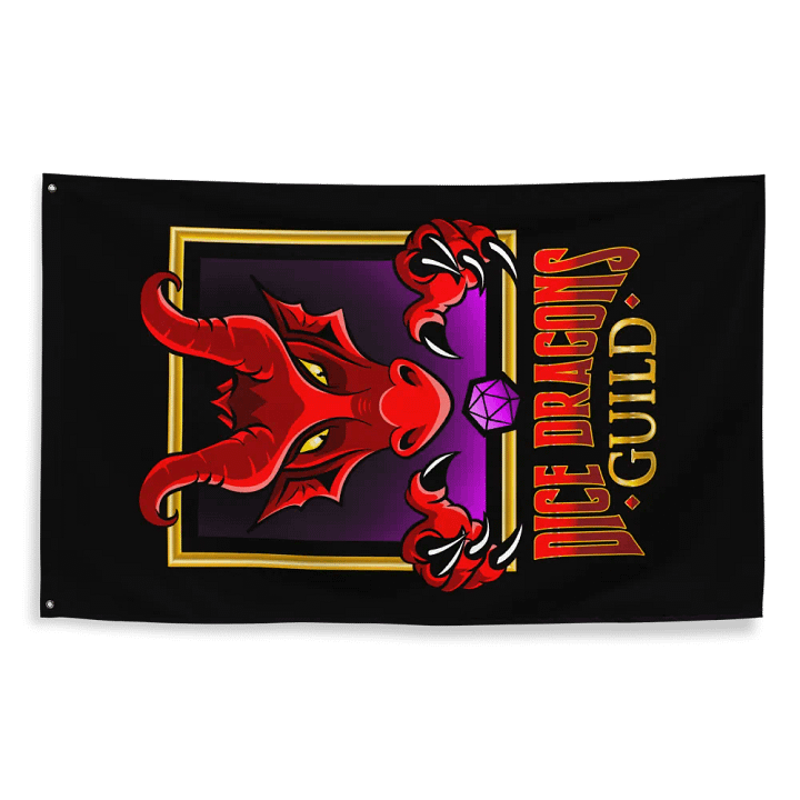 Dice Dragons Guild Vertical Flag (Black) product image (2)
