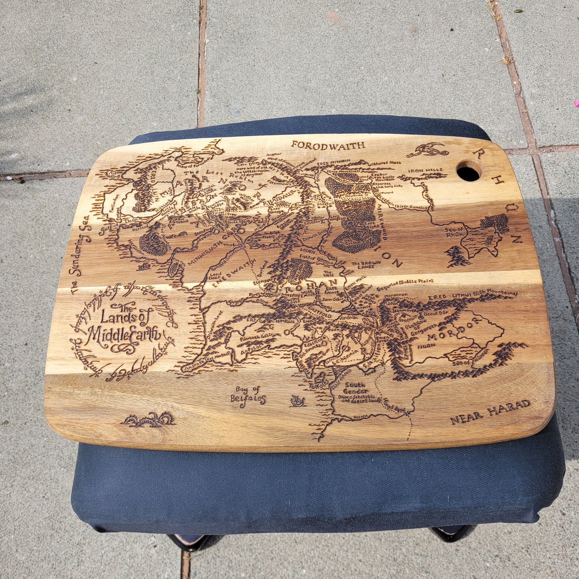 Lands of Middle Earth Handmade Pyrography Map product image (2)