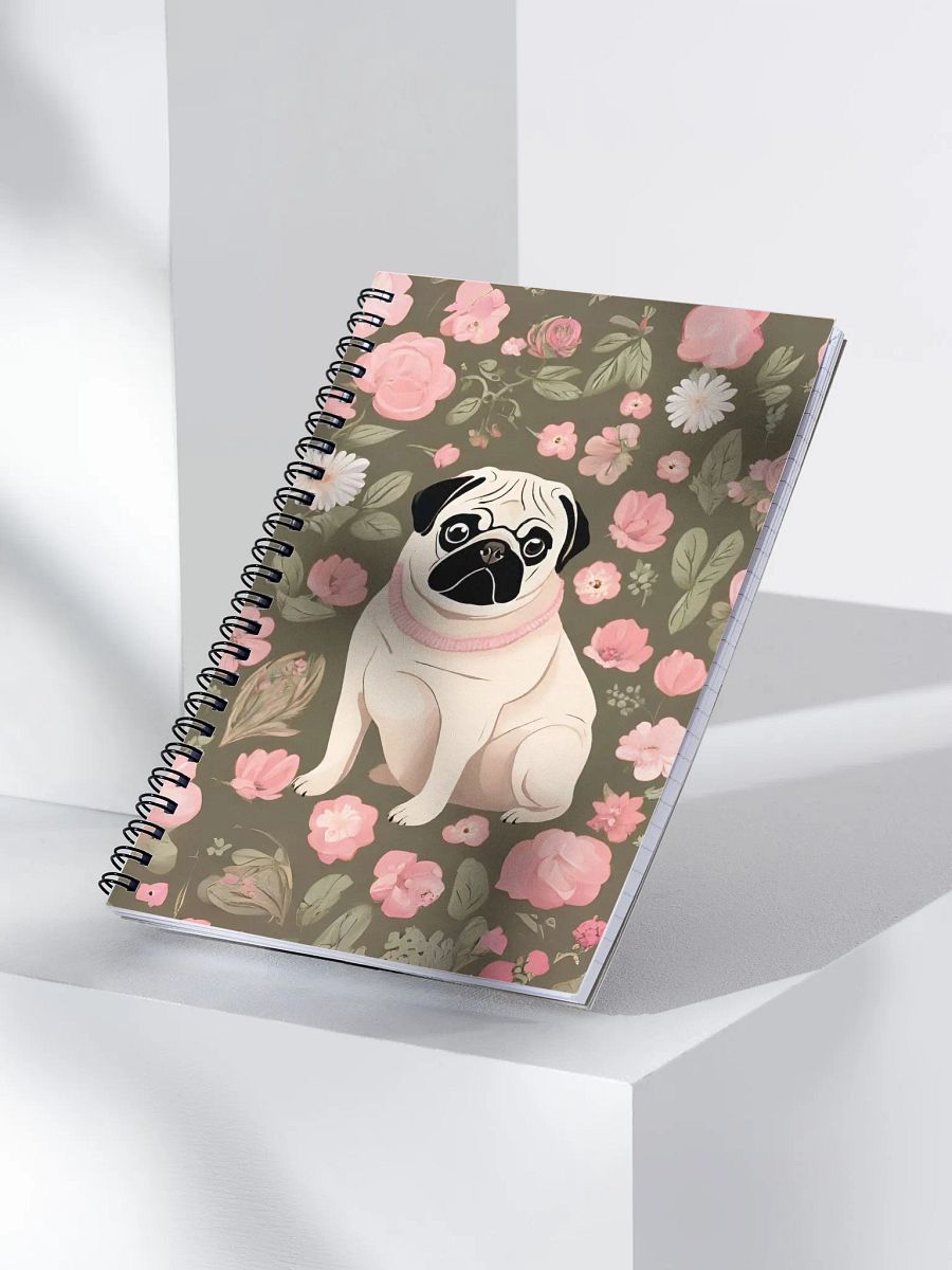 Pug and flowers pattern Spiral Notebook product image (4)