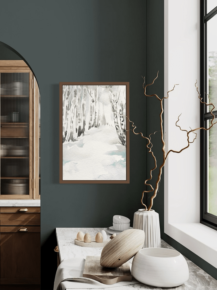 Snowy Forest Path Watercolor product image (1)