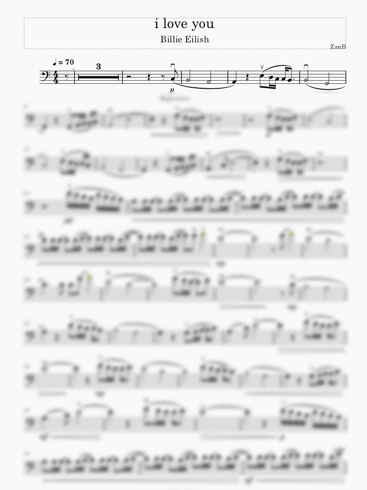 Billie Eilish - i love you (Cello Solo) product image (1)