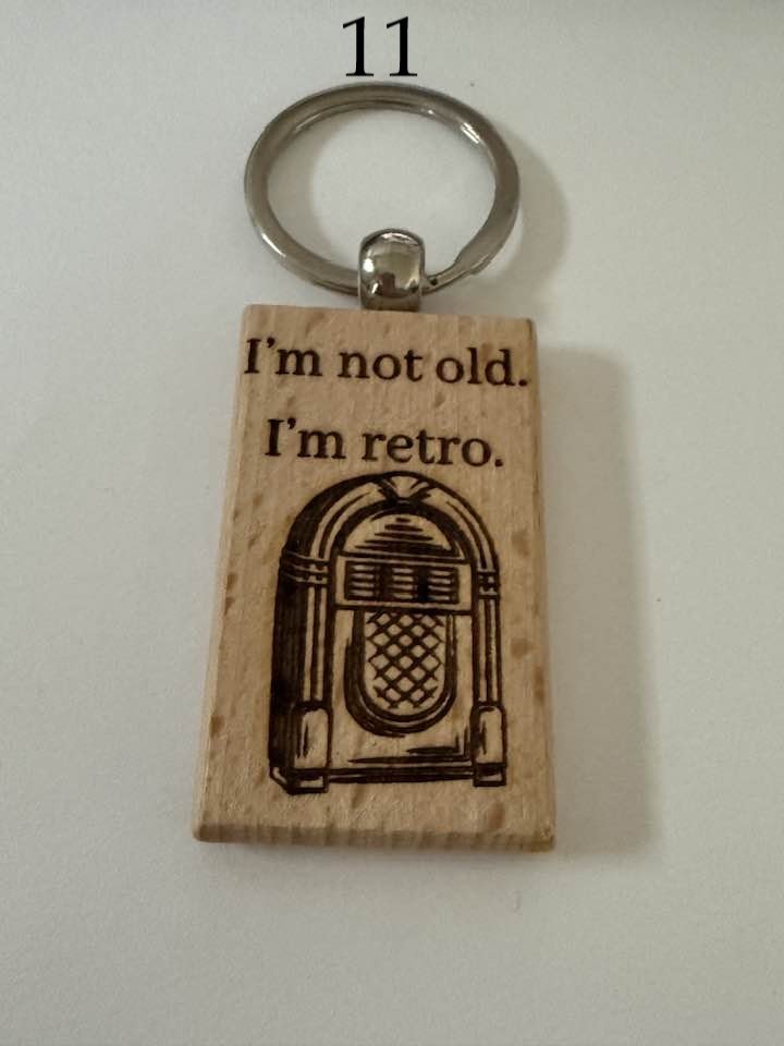 Wooden Engraved Keychains – Funny Aging Sayings | Perfect Birthday Gift | Choose Design by Number product image (11)
