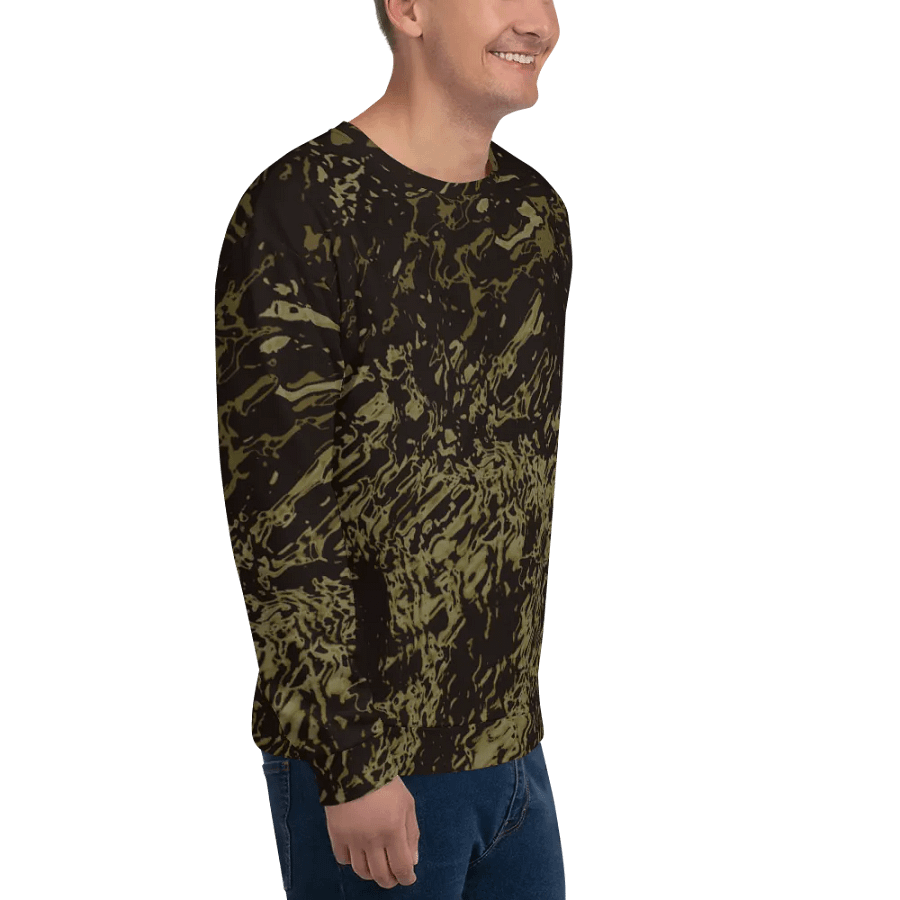Abstract Brown and Black Marble Effect Unisex All Over Print Sweatshirt product image (5)
