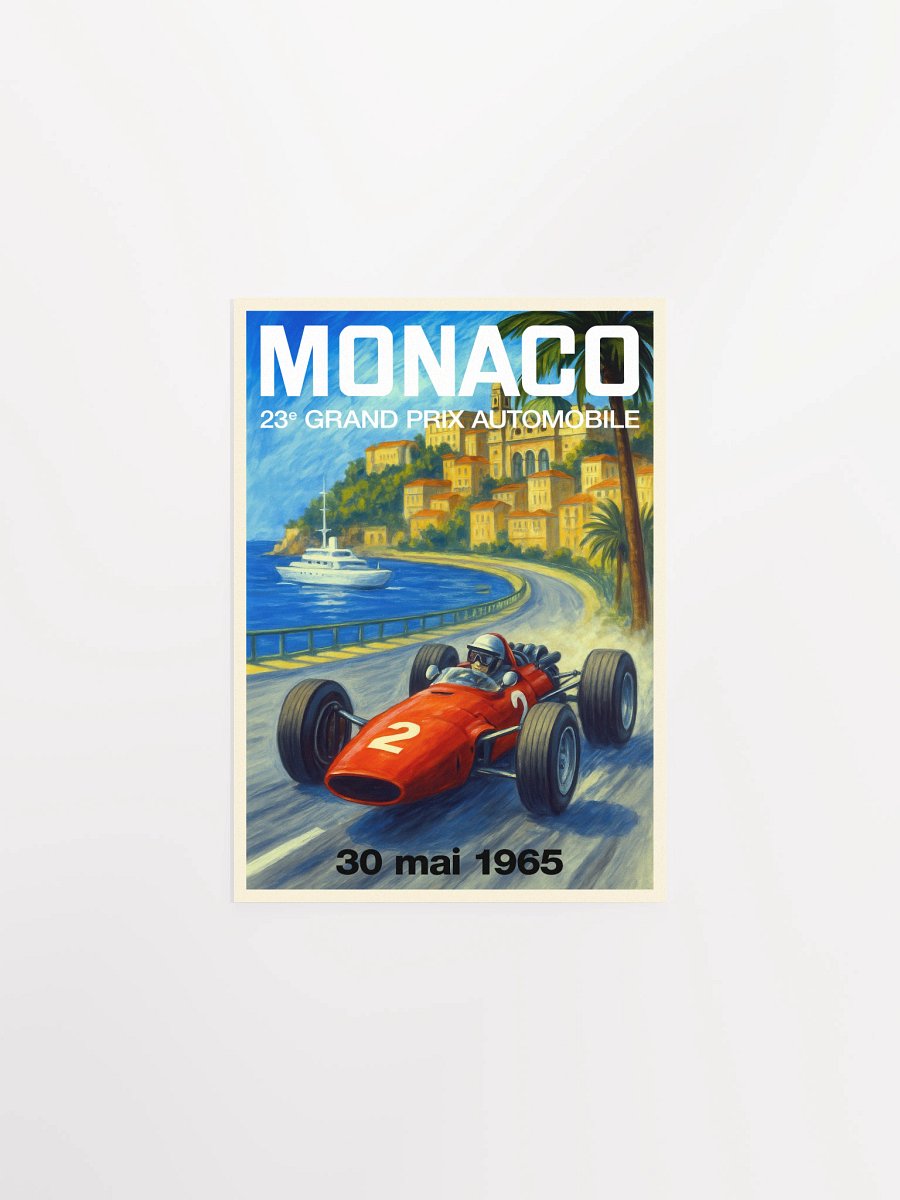 Monaco Vintage F1 Grand Prix 1965 Art Poster — Auto Racing Wall Art, Formula 1 Print product image (7)