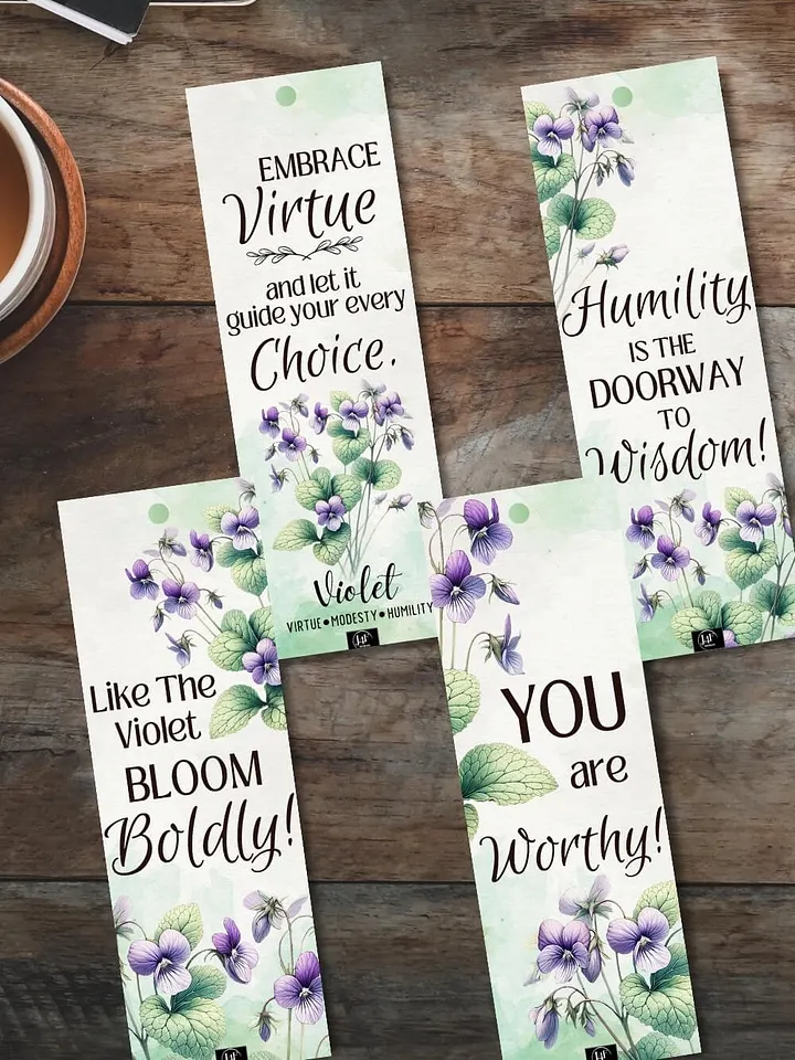 FREE Violet Bookmark Printable, Inspirational Sayings With February's Birth Month Flower product image (1)