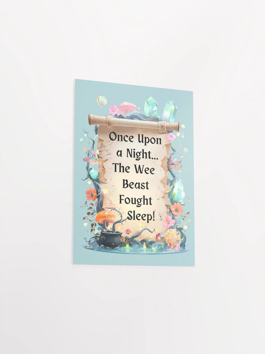 Funny Mom Wall Art – ‘Once Upon A Night… The Wee Beast Fought Sleep!’ Parenting Humor Print product image (28)