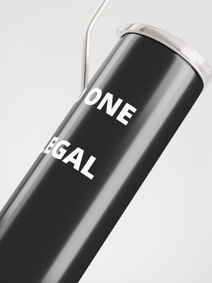 Pris - No One Is Illegal - (Black) Stainless Steel Tumbler With Metal Straw product image (5)
