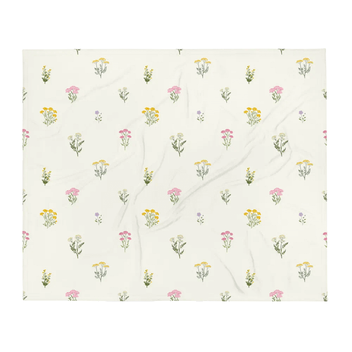 Fresh Wildflower Summer Beige Throw Blanket product image (2)