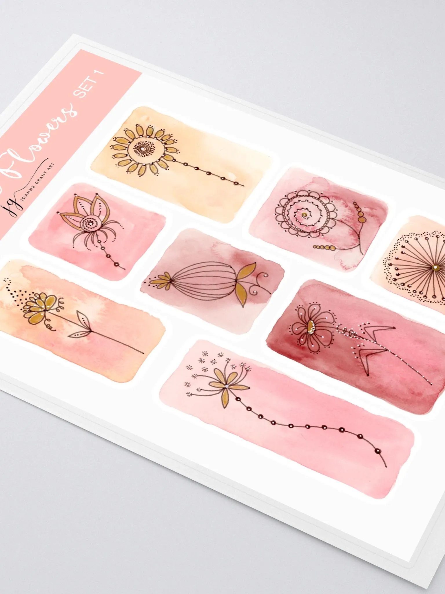 Flower Doodle Kiss Cut Stickers Set 1 product image (3)