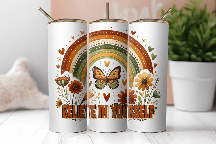 Whimsical Rainbow Butterfly Tumbler product image (2)