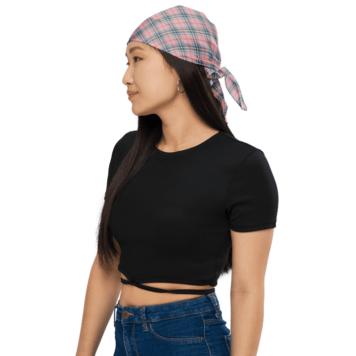 Pastel Pink Plaid Bandana product image (1)