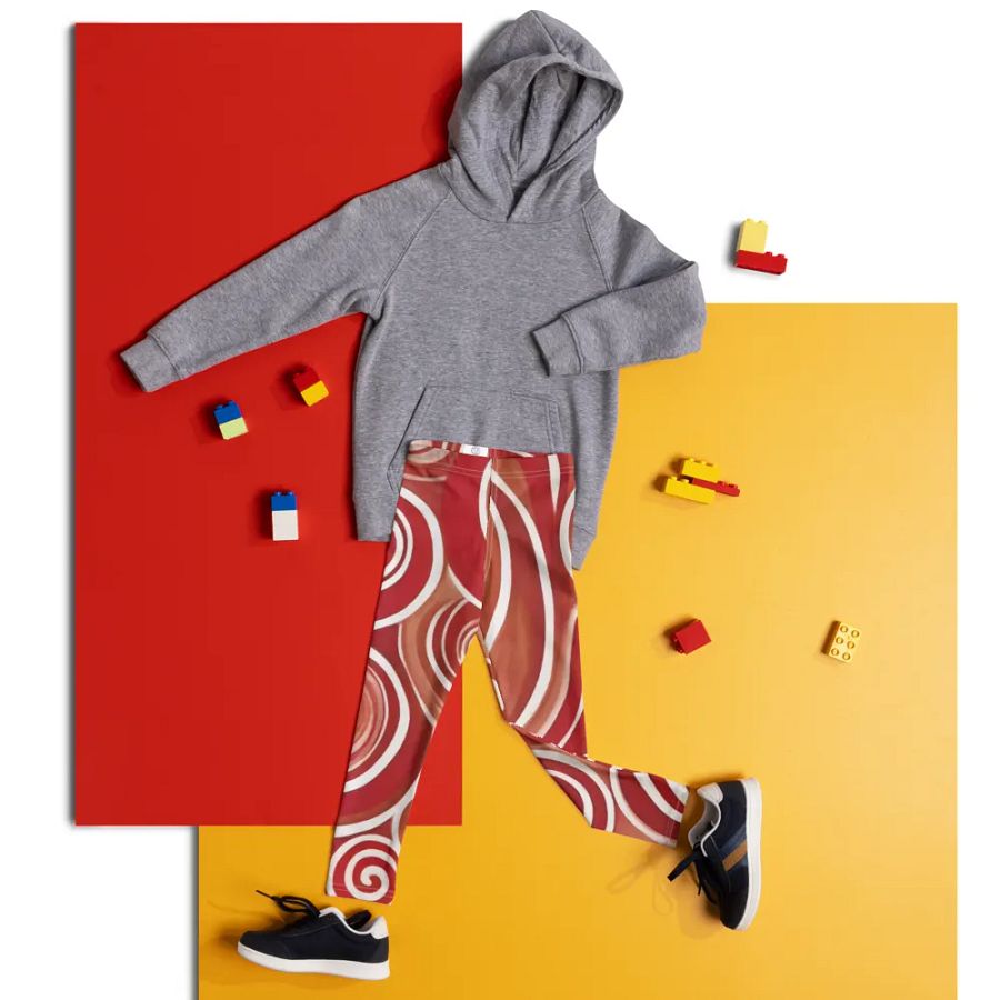 Funky Cherry Swirls Liquid Tie-Dye Kid's and Toddler's Leggings product image (5)
