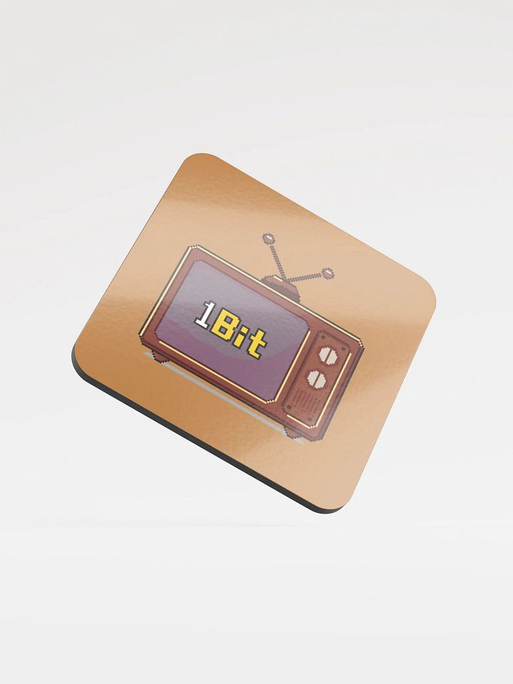1Bit Pixel Art Glossed Cork Coaster (limited copper edition) product image (1)