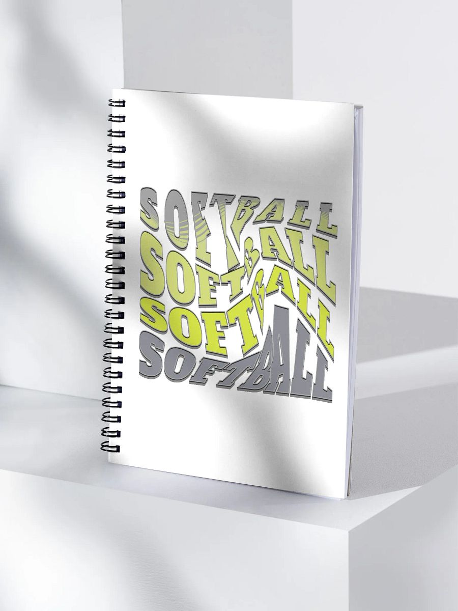 Swirl Softball Dynamic Typography Spiral Notebook product image (1)