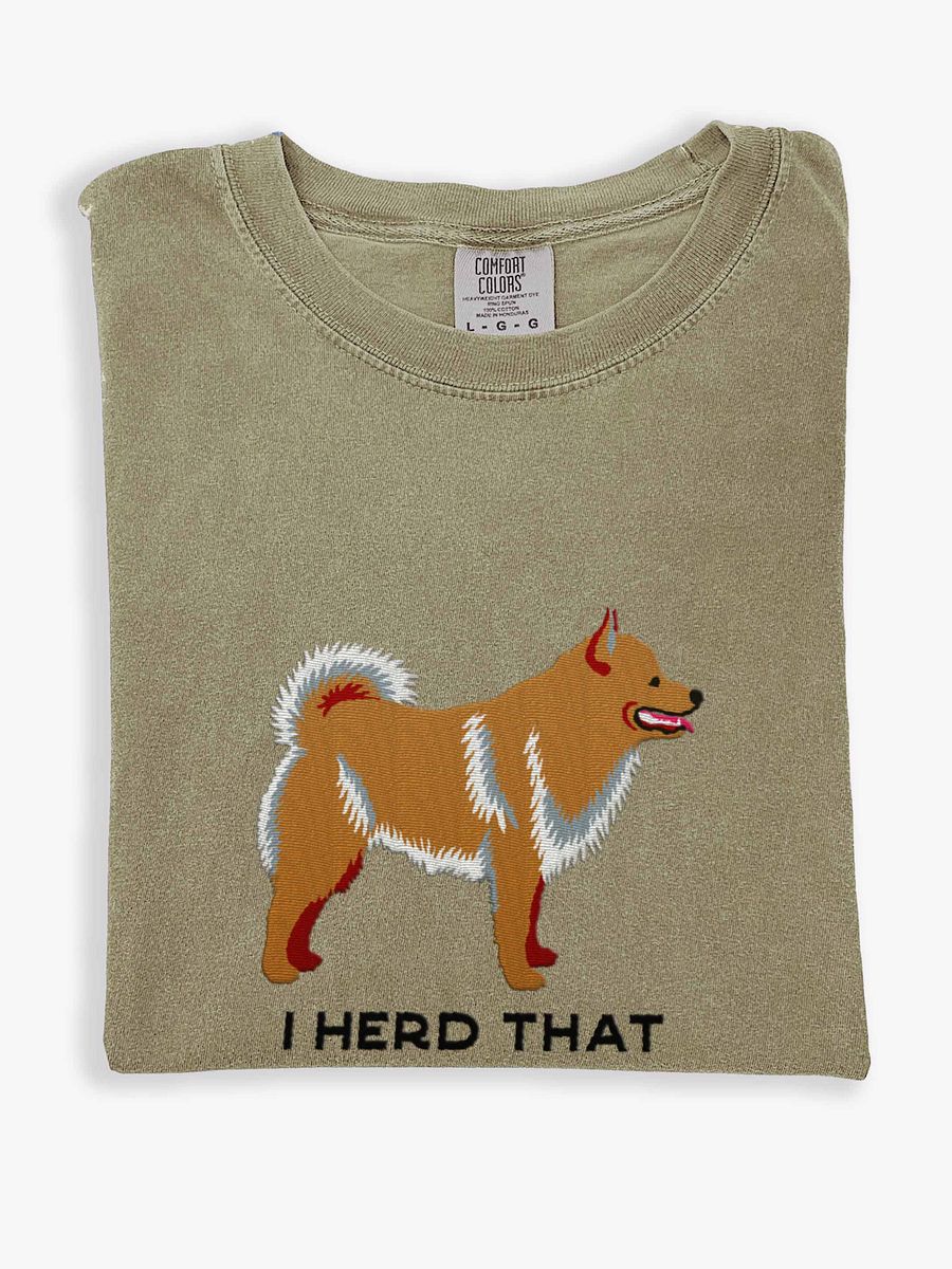 I Herd That T-Shirt(Embroidered) of a Schipperke(Tan) product image (1)