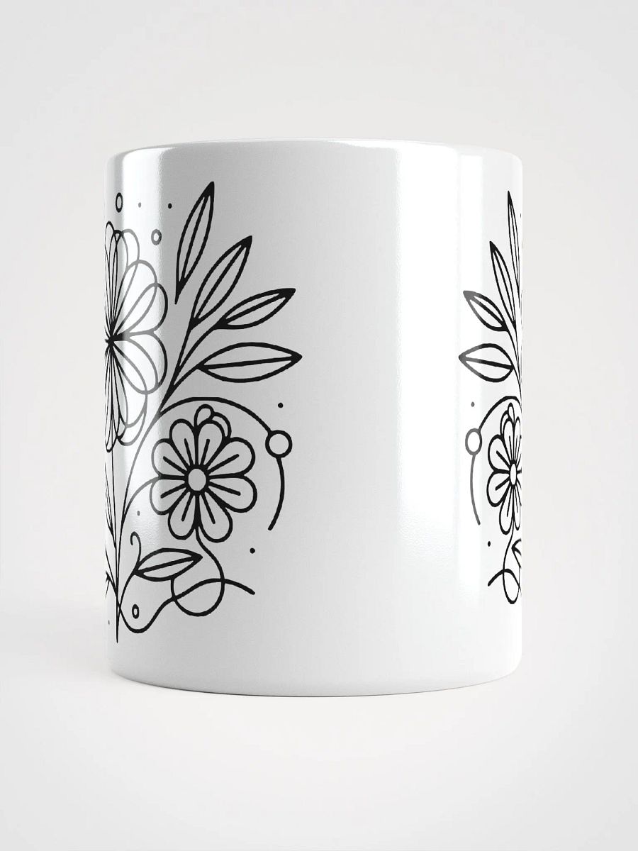 Line Art Flower Design Ceramic Mug product image (5)