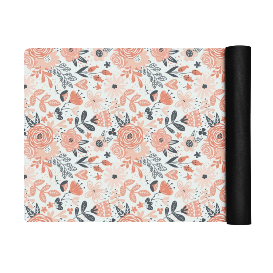 Orange Floral Boho Yoga Mat by Treasure Pie product image (4)